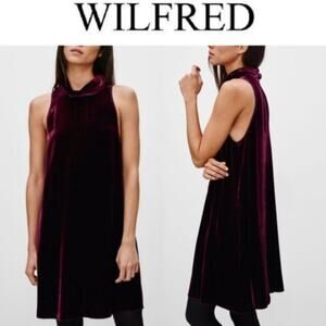 Aritzia Wilfred Burgundy Velvet Dress XXS